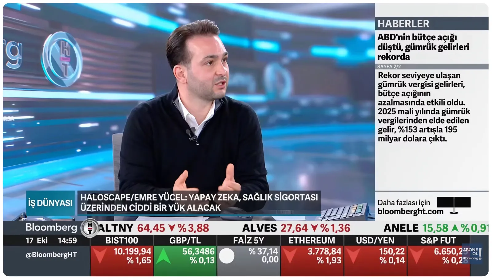 Emre Yücel Joins Bloomberg HT to Discuss the Future of Health Technology